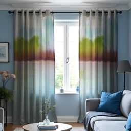 Classic Ombre Curtains, Forest Horizon Print Drapes, Tranquil Made To Measure Window Panels For Living Room, Bedroom Or Zen Decor Style - thumbnail 2