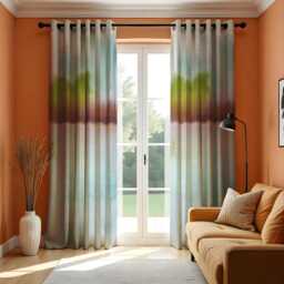 Classic Ombre Curtains, Forest Horizon Print Drapes, Tranquil Made To Measure Window Panels For Living Room, Bedroom Or Zen Decor Style