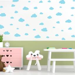 Cloud Wall Decals Nursery & Kids Room Decor - Pack Of 60 - thumbnail 3