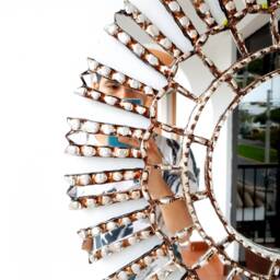 Round Silver Sunburst Mirror 60cm - Long Rays Wall Modern Decorative Handmade Peruvian Statement Decor - thumbnail 2