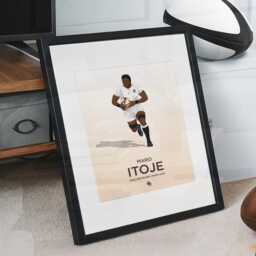 Maro Itoje England Rugby Print - Gift For Him Wall Art Birthday Player Poster - thumbnail 2