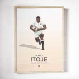 Maro Itoje England Rugby Print - Gift For Him Wall Art Birthday Player Poster - thumbnail 1