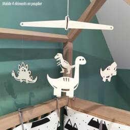 Wooden Mobile Dinosaur A/Decoration Room Child & Baby - thumbnail 1