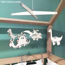 Wooden Mobile Dinosaur A/Decoration Room Child & Baby - thumbnail 2