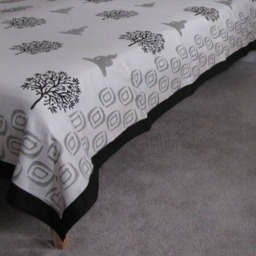 Hand Block Print Cotton Bedsheet, Bedspread, Bedding, Bed Linen, Flat Sheet.100 % Soft Premium Cotton.full/Double Bed Sheet, Buddha Motif - thumbnail 3