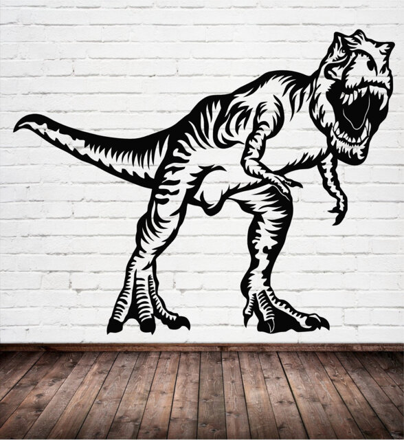 T-Rex Dinosaur Sticker, Vinyl Wall Art Sticker, Transfer, Mural, Stencil, Easy To Apply, Instructions Included, Matt Finish - image 1