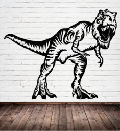 T-Rex Dinosaur Sticker, Vinyl Wall Art Sticker, Transfer, Mural, Stencil, Easy To Apply, Instructions Included, Matt Finish - thumbnail 1