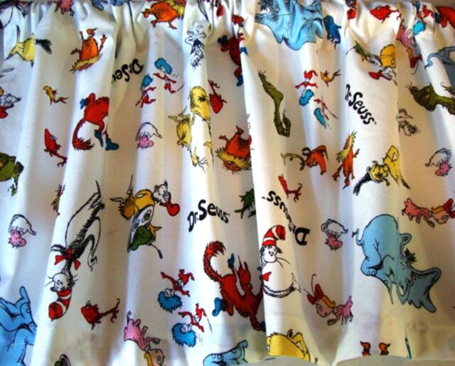 Dr. Seuss Cotton Valance, Kids Window Topper - 42x14 - image 1