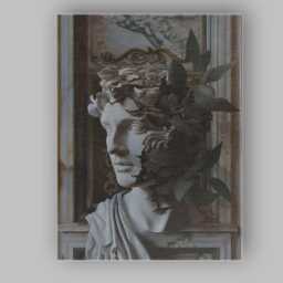 Surreal Broken Marble Bust Botanical Classical Sculpture Artwork Canvas Wall Art Print Decor Picture Ready To Hang