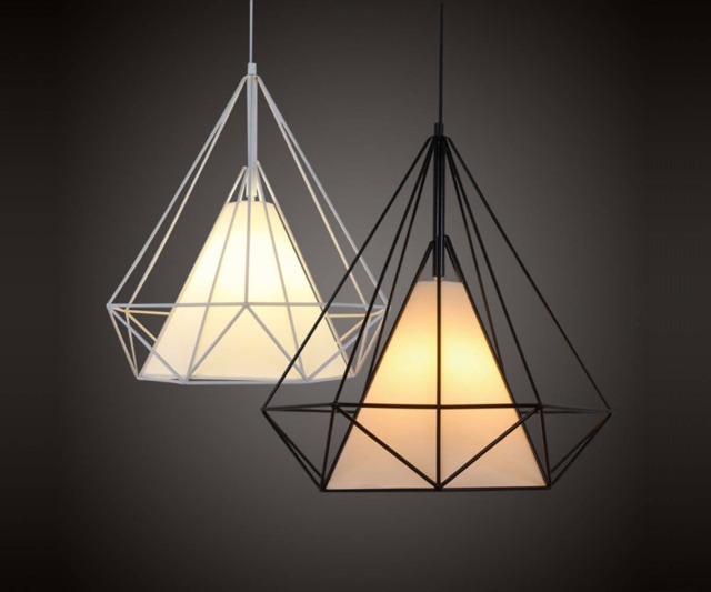 Industrial Pendant Light Cage With Plafond Chandelier Diamond Lighting Modern Kitchen - image 1