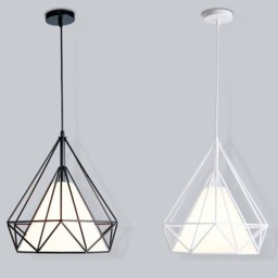 Industrial Pendant Light Cage With Plafond Chandelier Diamond Lighting Modern Kitchen - thumbnail 2
