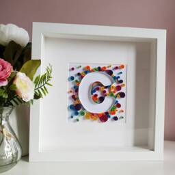 Initial Frame, New Baby Picture, Rainbow Baby, Paper Letter, First Birthday, Kids Bedroom, Children's Room, Wall Art, Chrsitening Frame - thumbnail 2