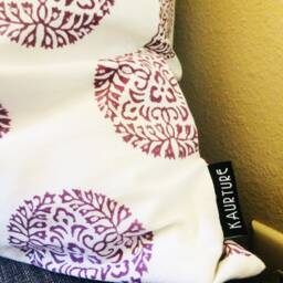 Lavender Purple Pillow Cover, Cushion Cover Purple, Medallion Pillow, 20x20 Decorative Pillows, Covers - thumbnail 2