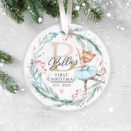 Baby's First Christmas Personalised Ceramic Decoration, 1st Christmas, Custom Baby Name Ornament, Ornament 2025 - thumbnail 1