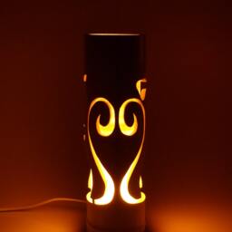 Handmade Bamboo Cat Lamp Kids Nursery Table Light, Mothers Day Gift For Mom - thumbnail 3