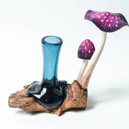 Molten Vase 6.5 Inch/16 cm, Blown Glass, Melted Glass, Terrarium, Hand Recycled Succulent Planter, Office Decor, Gift For Mom - thumbnail 3