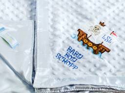 Pirate Baby Boy Blanket, Minky Satin Blanket, Pirate Shower Gift, Baby Take Home Blanket Pirate, Pirate Photo Prop, Boy Coming - thumbnail 1