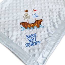 Pirate Baby Boy Blanket, Minky Satin Blanket, Pirate Shower Gift, Baby Take Home Blanket Pirate, Pirate Photo Prop, Boy Coming - thumbnail 3