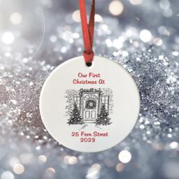 Personalised First Christmas in Our New Home Bauble, Xmas Tree Decoration, Couple Keepsake Gift - thumbnail 2