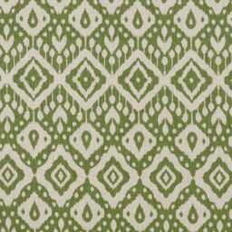 Green Geometric Cotton, Circular Drum Lampshade /Ceiling Shade, With A White Lining - thumbnail 2