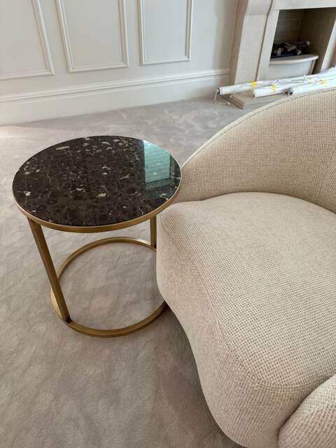 Handmade Brass Side Table Emporium Marble Top - image 1