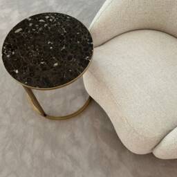 Handmade Brass Side Table Emporium Marble Top - thumbnail 2