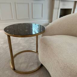 Handmade Brass Side Table Emporium Marble Top - thumbnail 3