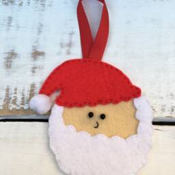 Set Of 7 Christmas Decorations, Traditional Stitched Felt Tree Ornaments - thumbnail 2