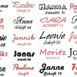 Embroidered Pillow Girl With Bird + Name /Red - Natural/ 40x40 Pillowcase Gift Cuddly Name - 34 - thumbnail 2