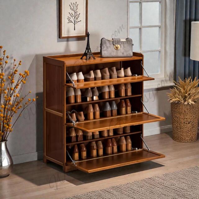 Wooden Shoe Rack Storage Shelves Organizer For Entryway Home Decor Furniture - image 1