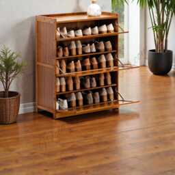 Wooden Shoe Rack Storage Shelves Organizer For Entryway Home Decor Furniture - thumbnail 2