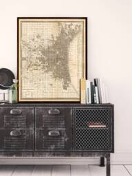 Wonderful Old Map Of Philadelphia in Sepia Tones - Wall Print On Paper Or Canvas - thumbnail 1