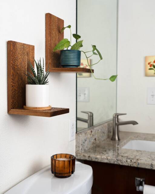 Wooden Plant Shelf - Bathroom Shelves, Wall Decor, Hanging Shelf, Floating  Hanger, Decor by Etsy | uFurnish.com