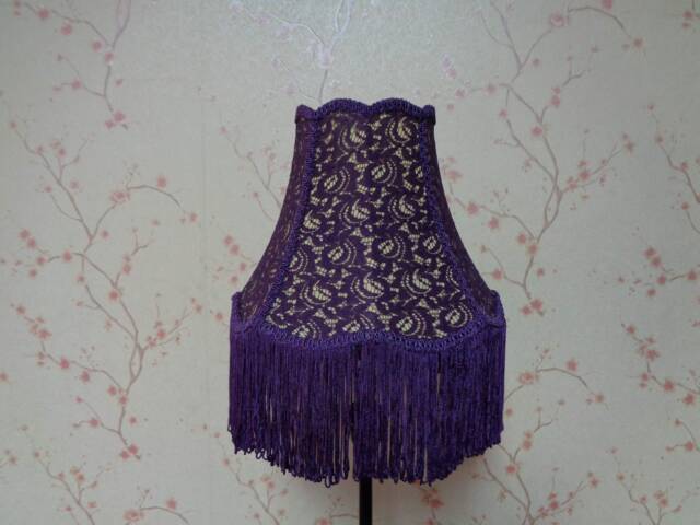 Purple Lampshade/Table Lamp/Designer Lamp/Bedroom Lamp/Victorian Lamp/Antique Lamp/Deco Lamp/Handcrafted Lamp/Handmade Lamp/Lace Shade - image 1