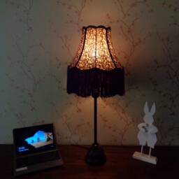 Purple Lampshade/Table Lamp/Designer Lamp/Bedroom Lamp/Victorian Lamp/Antique Lamp/Deco Lamp/Handcrafted Lamp/Handmade Lamp/Lace Shade - thumbnail 2