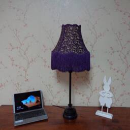 Purple Lampshade/Table Lamp/Designer Lamp/Bedroom Lamp/Victorian Lamp/Antique Lamp/Deco Lamp/Handcrafted Lamp/Handmade Lamp/Lace Shade - thumbnail 3
