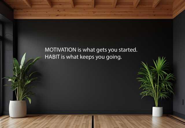 Rec Room Wall Decal, High School Sports, Home Gym, Motivation Is What Gets You Going. Habit Keeps Business Sign - image 1