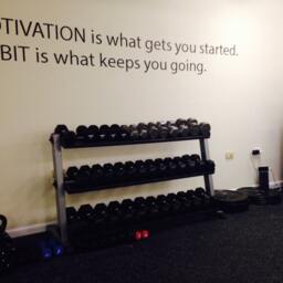 Rec Room Wall Decal, High School Sports, Home Gym, Motivation Is What Gets You Going. Habit Keeps Business Sign - thumbnail 3