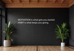 Rec Room Wall Decal, High School Sports, Home Gym, Motivation Is What Gets You Going. Habit Keeps Business Sign - thumbnail 1