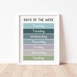 Days Of The Week Educational Print - Playroom Nursery Decor - thumbnail 3