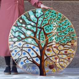 Oversized Four Seasons Tree Extra Large Wall Clock - 36 - thumbnail 3