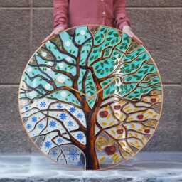 Oversized Four Seasons Tree Extra Large Wall Clock - 36 - thumbnail 2
