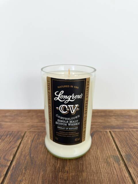 Longrow Cv Whisky Bottle Candle - Wood Sage & Sea Salt Soy Wax Campbeltown Scotland - image 1
