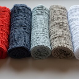Linen Waffle Wave Hand & Face Towels in Various Colors Towel Set, European Flax Linen - thumbnail 2
