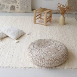 Large Handwoven Cream Rug 6.5x10 Feet, Area Rug, Bedroom Living Room Bohemian Nursery Rustic Machine Washable - thumbnail 3