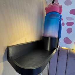 Wall-Mounted Cup & Phone Holder With Shelf - Bedside, Desk, Motorhome Or Campervan Storage - thumbnail 2