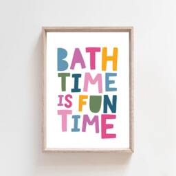 Bath Time Print, Kids Bathroom Prints, Wall Art, Sign, Decor, Girls Nursery Rainbow, Rules - thumbnail 3