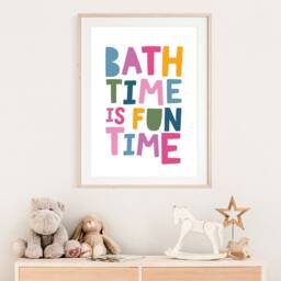 Bath Time Print, Kids Bathroom Prints, Wall Art, Sign, Decor, Girls Nursery Rainbow, Rules - thumbnail 2