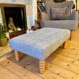 Handmade Boucl?? Footstool Modern Scandi Upholstered Ottoman Bench - Large Foot Rest