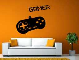 Gamer Joystick Remote Controller Video Games Play Wall Stickers Decals Vinyl Mural Decor Art L2141 - thumbnail 1